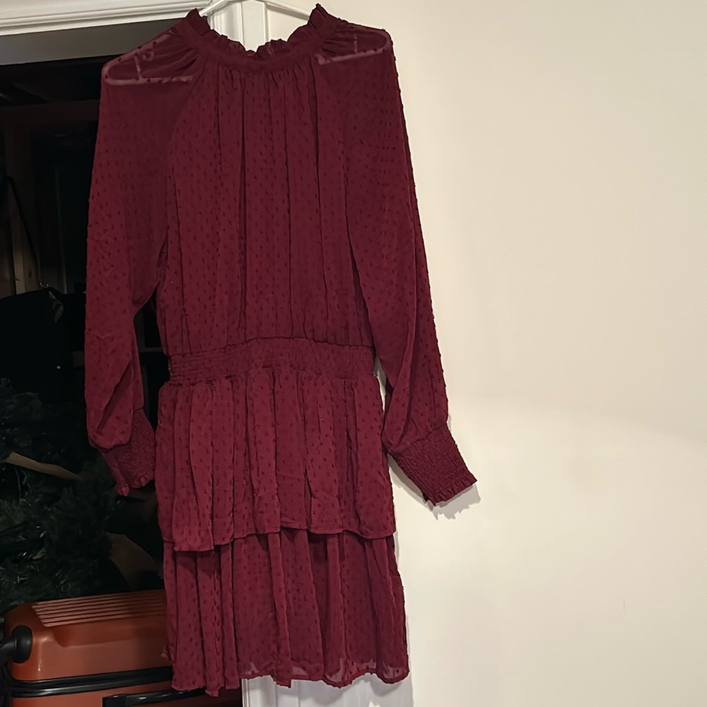 Mudpie lined floaty dress with elastic waist and tiered skirt